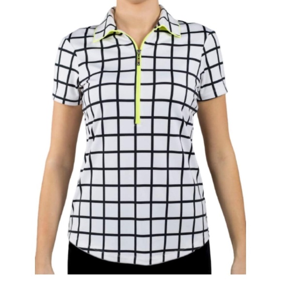 Womens Tipped Short Sleeve Polyester Golf Polo - Picture 1 of 2